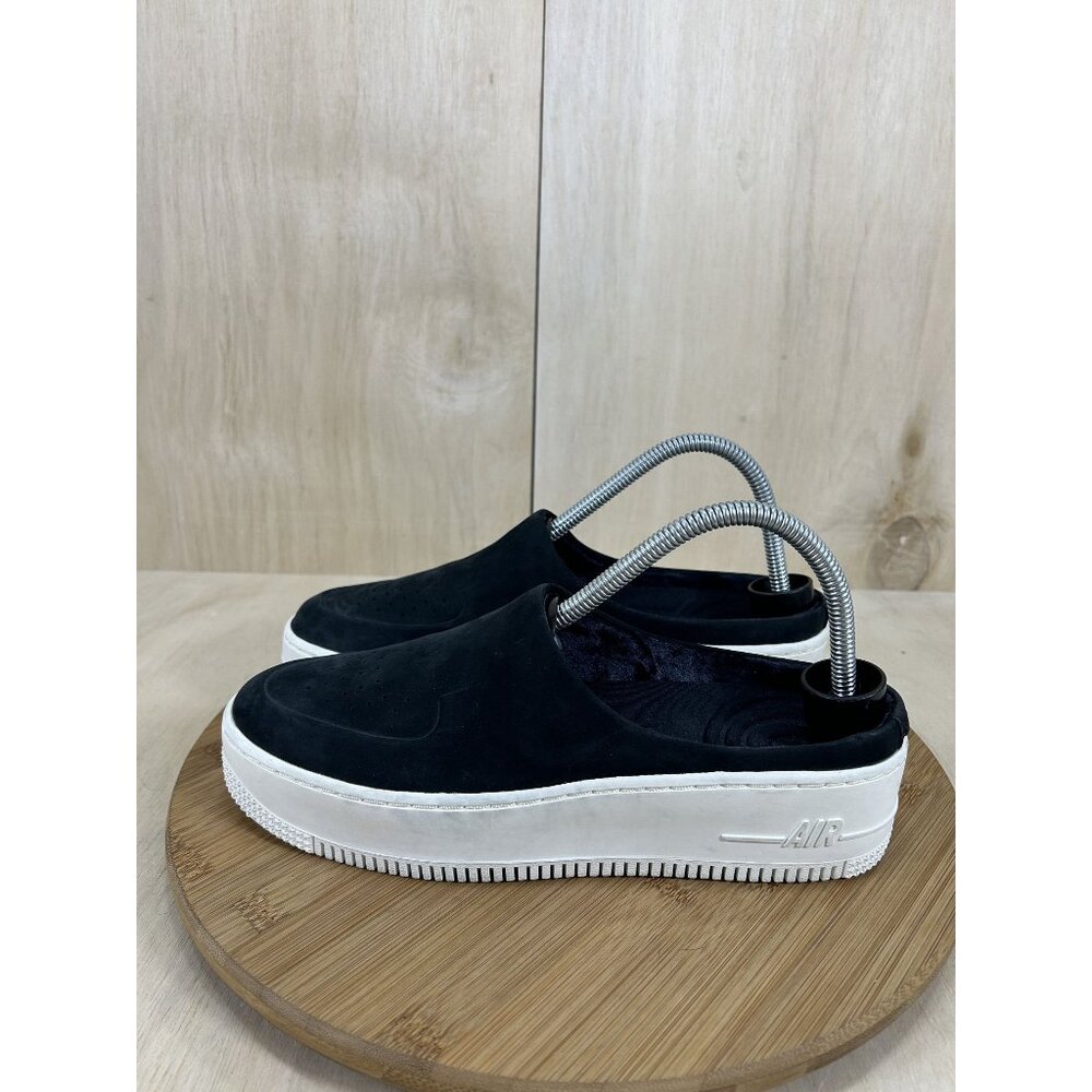 Nike Air Force 1 Lover XX Premium Sail Black Suede Mule Sneaker Shoes Womens 8.5